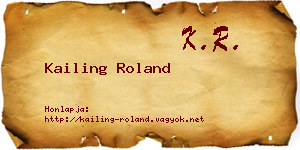 Kailing Roland névjegykártya